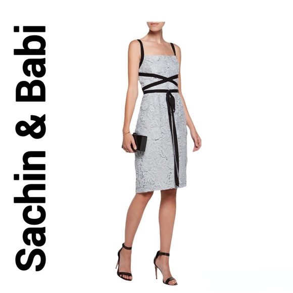 Sachin + Babi Dresses & Skirts - SACHIN + BABI Blue Nutcracker Bow Embellished Lace Dress size 14 NWT